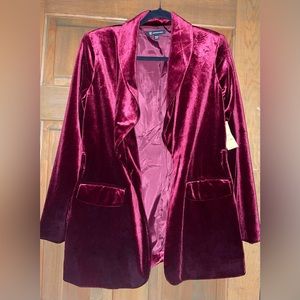 I.N.C Women’s Velvet Blazer (M) Burgundy